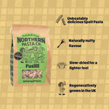 Northern Pasta Fusilli pasta 450g, imported from the UK