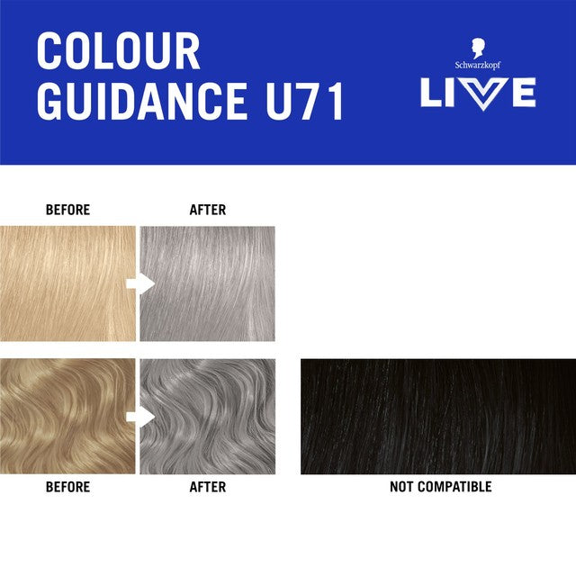 Schwarzkopf U71 Metallic Silver permanent hair dye box, UK version