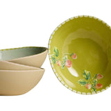 M&S floral melamine cereal bowl set of 4 green - British product