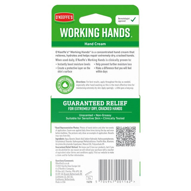 O'Keeffe's Working Hands hand cream 96g, imported from the UK
