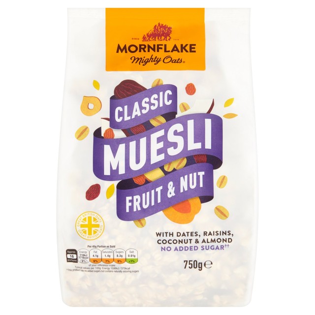 Mornflake Classic Fruit & Nut Muesli 750g, imported from the UK
