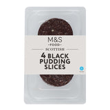 M&S Black Pudding Slices 4 pack 227g, imported from the UK