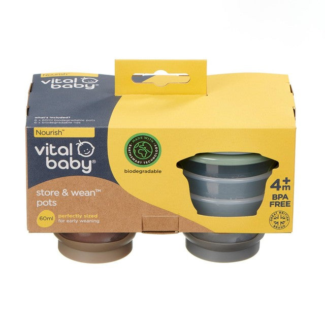 Vital Baby biodegradable pots 60ml 6pk (British brand)