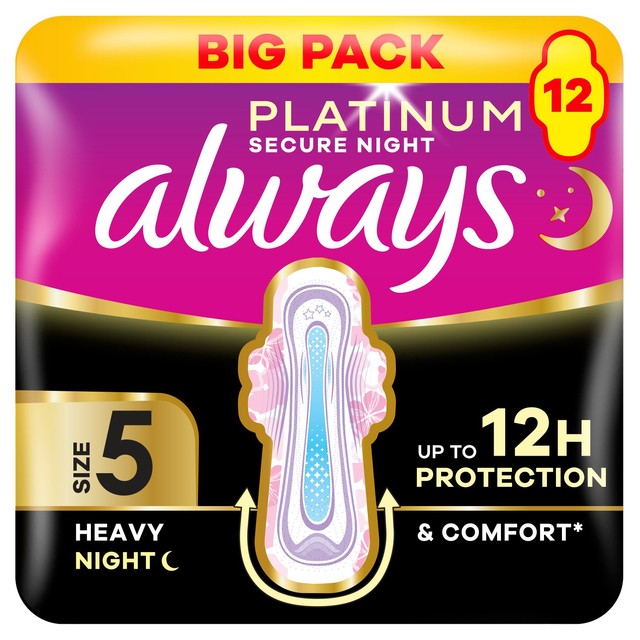 Always Platinum Sanitary Towels Secure Night Extra Size 5 - British product