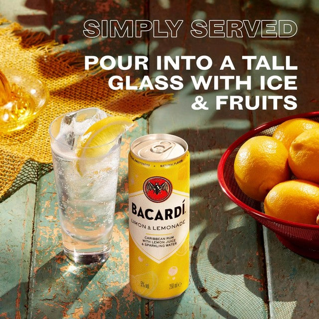 Bacardi Limon Lemonade cocktail can - British product