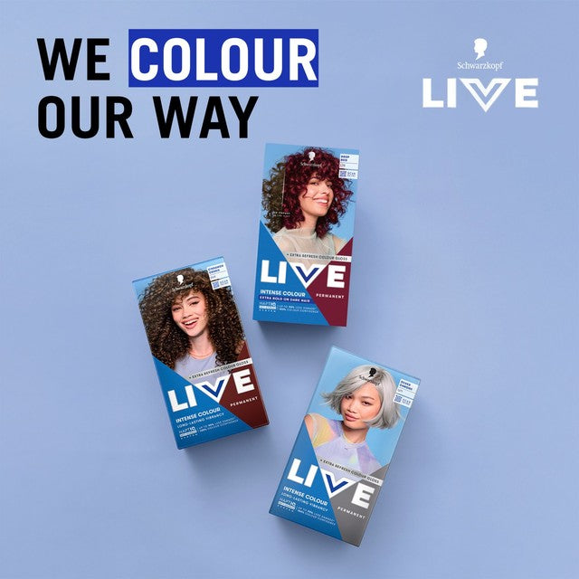 Schwarzkopf LIVE Intense Colour L75 Deep Red permanent hair dye (British brand)