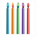 Unique Party Colour Flame Birthday Candles 10 per pack - British product