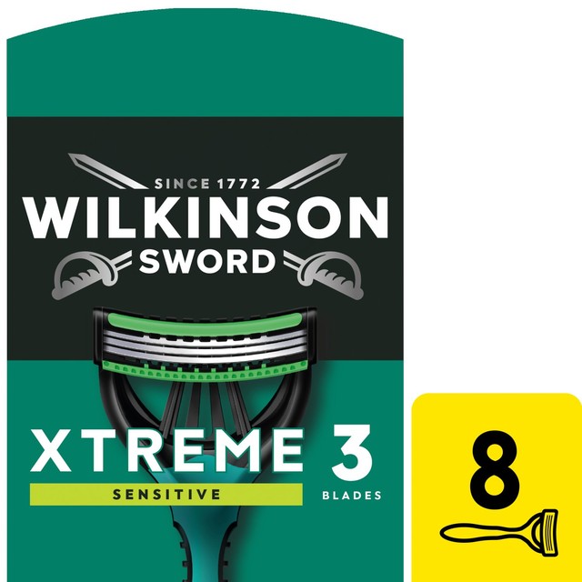 Wilkinson Sword Xtreme 3 Sensitive disposable razors 8 pack (British brand)