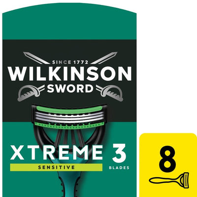 M&S Wilkinson Sword Xtreme 3 Sensitive Men's Disposable Razors 8 Pack- Buy online at McGrocer