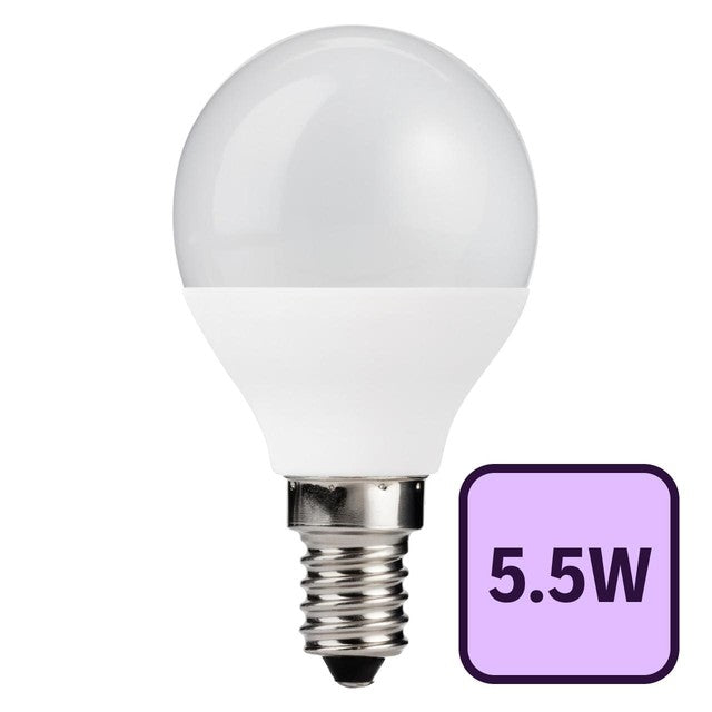 TCP LED Mini Globe 470L E14 5.5W Daylight bulb, imported from the UK