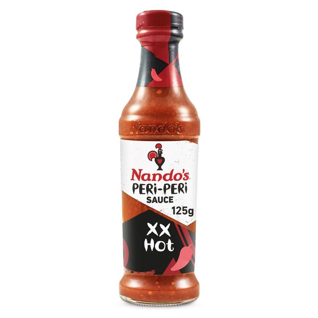 Nando's Peri-Peri Sauce XX Hot 125g, imported from the UK