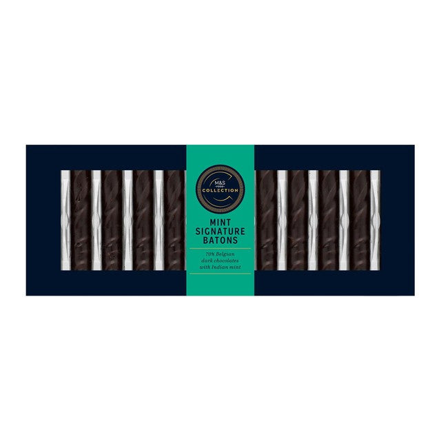 M&S mint dark chocolate batons 130g, imported from the UK
