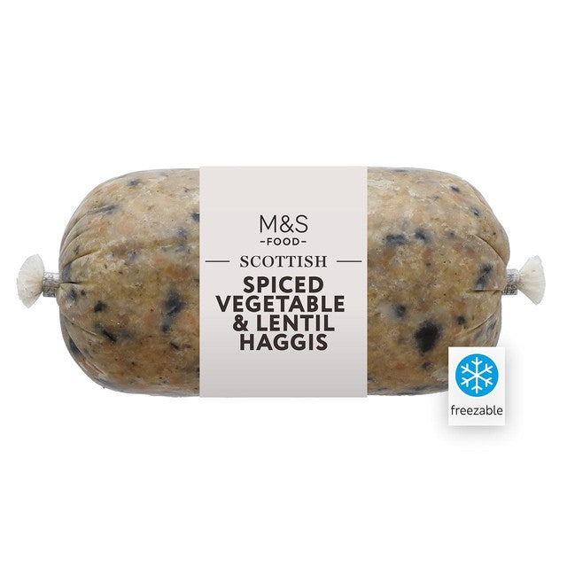 M&S Scottish Spiced Vegetable & Lentil Haggis 454g, imported from the UK