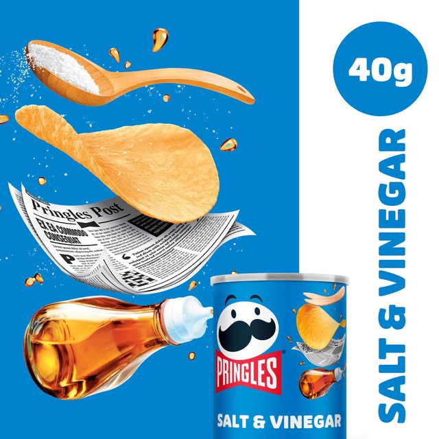 Pringles salt and vinegar crisps 40g can, imported from the UK