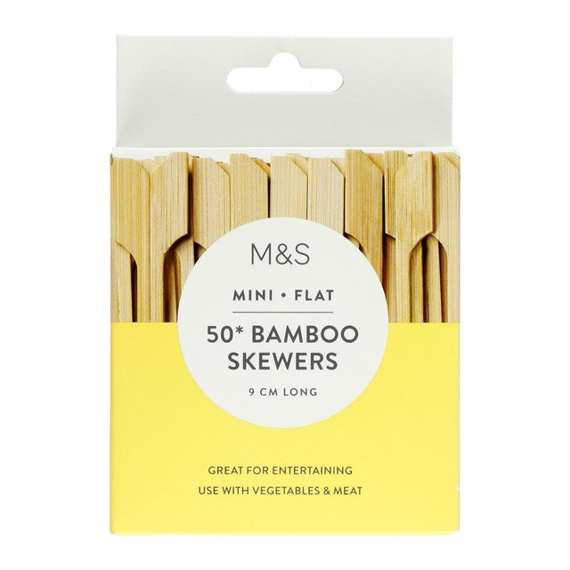 M&S Bamboo Skewers 50-Pack 9cm, imported from the UK