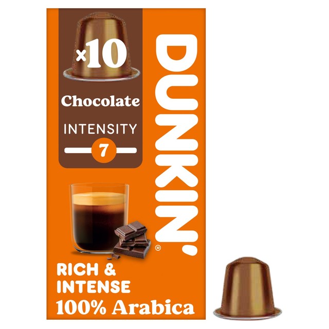 Dunkin chocolate Nespresso coffee pods - British product