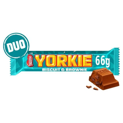 Sainsburys Yorkie Duo Biscuit Brownie Flavour Milk Chocolate Bar 66 جرام - اشترِ عبر الإنترنت من McGrocer