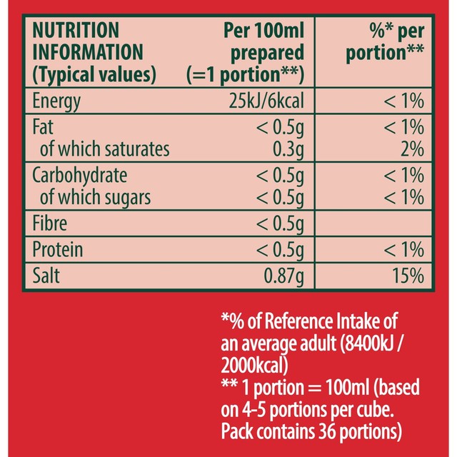 Knorr beef stock cubes 8 x 10g, UK version