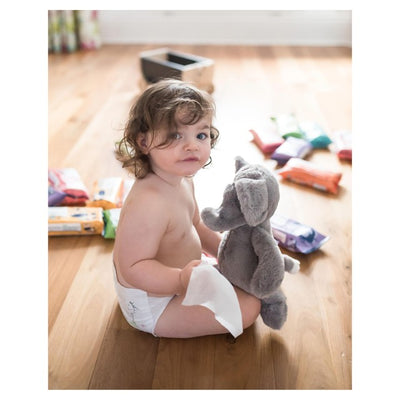 Parfümfreie 100% biologisch abbaubare Baby-Feuchttücher, 56er-Packung