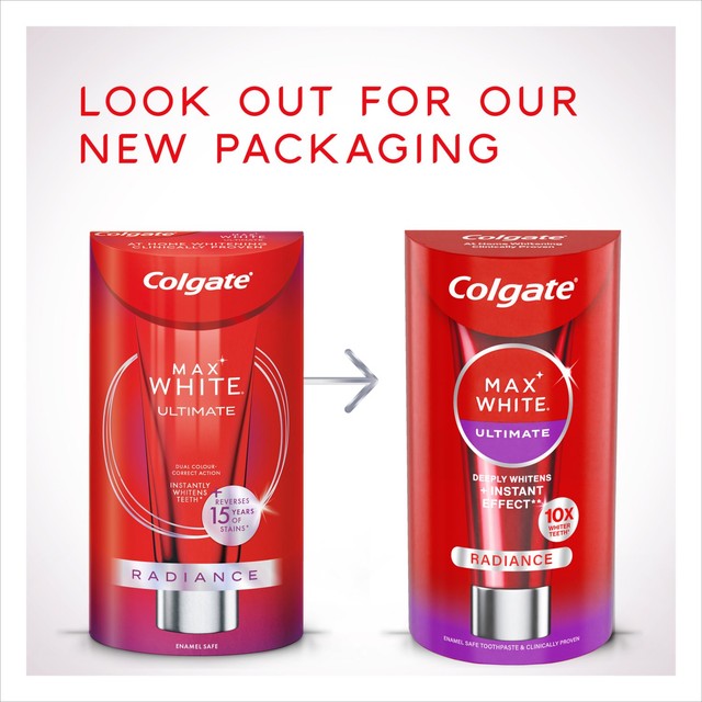 Colgate Max White Ultimate Radiance whitening toothpaste mint 75ml - British product