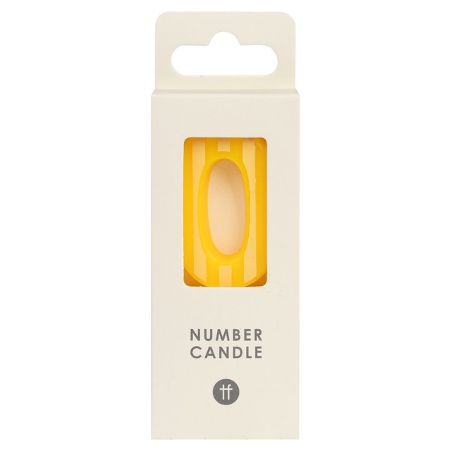 Talking Tables Number 0 Candle for cake decorations - British product