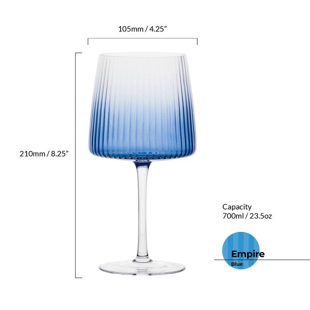 DRH Collection Empire Blue Gin Glasses 70 cl - British product