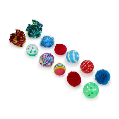 Petface Catkins Assorted Cat Ball Toys 12 Pack