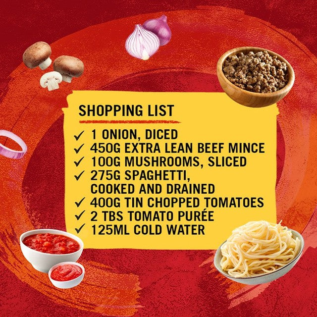 Schwartz spaghetti bolognese recipe mix 40g (British brand)