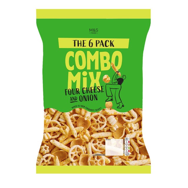 M&S cheese and onion combo mix crisps multipack, imported from the UK