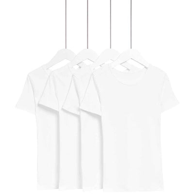 M&S M&S Unisex Kortermede Bomullsvester Hvit for Barn 7-8 Å - Kjøp online hos McGrocer