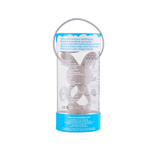 Brush-Baby Bobbie Bunny Baby Teether Toy Cappuccino Grey - British product