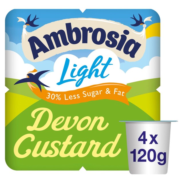 Ambrosia light custard dessert pots 4 x 120g - British product