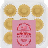 M&S Mini All Butter Sweet Pastry Tartlets 18 pack, imported from the UK