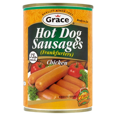 Grace Halal Hähnchen-Hotdog-Würstchen (Dosenfleisch) 400g