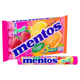 Mentos chewy fruit sweets in strawberry, lemon, and orange flavours 5 x 38g multipack, imported from the UK