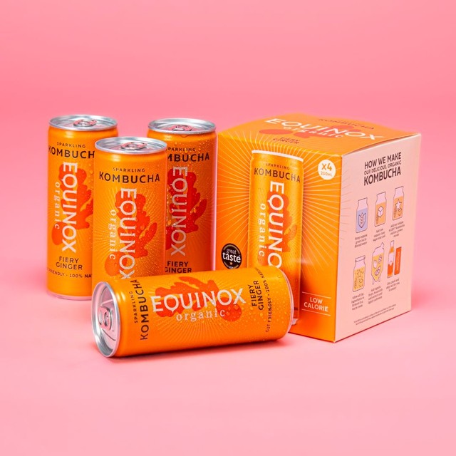 Equinox organic fiery ginger kombucha multi-pack, UK version