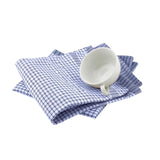 Belledorm blue and white check tea towels 2 pack - British product