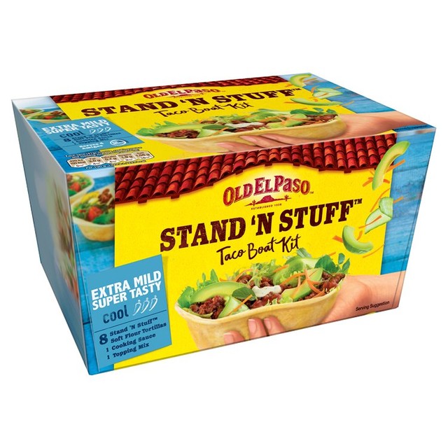 Old El Paso extra mild taco kit 329g, imported from the UK