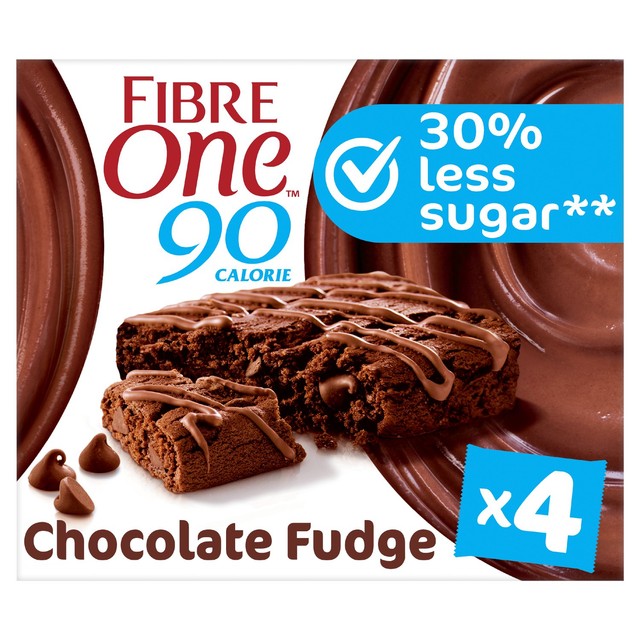 Fibre One chocolate fudge brownie squares 4 x 24g - British product
