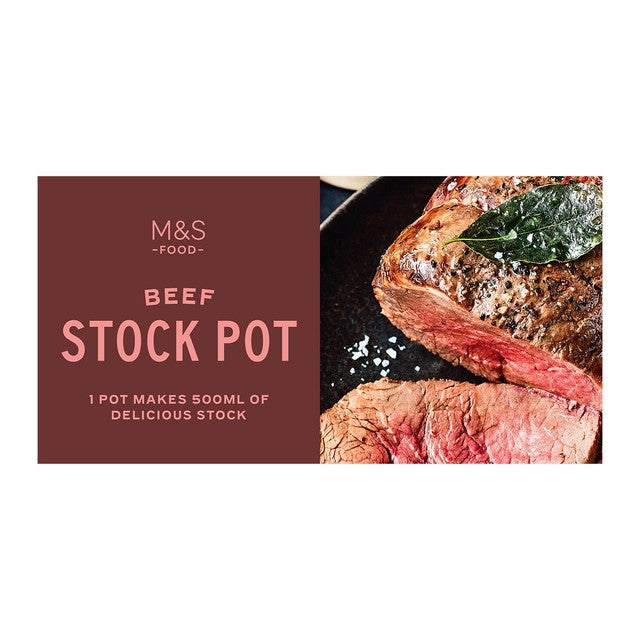 M&S beef stock pot 4 x 24g, imported from the UK