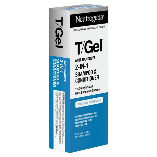 Neutrogena T-Gel Anti-Dandruff 2-in-1 Shampoo & Conditioner 250ml, imported from the UK