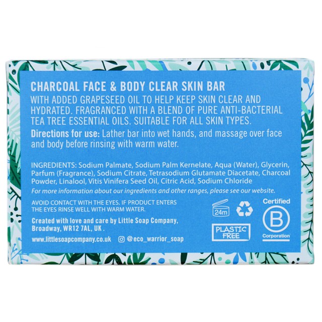 Little Soap Company Eco Warrior Clear Skin Bar soap bar 100g - British product