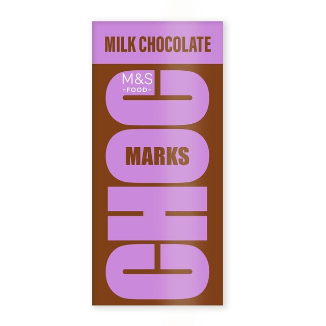M&S Choc Marks milk chocolate bar 180g, imported from the UK