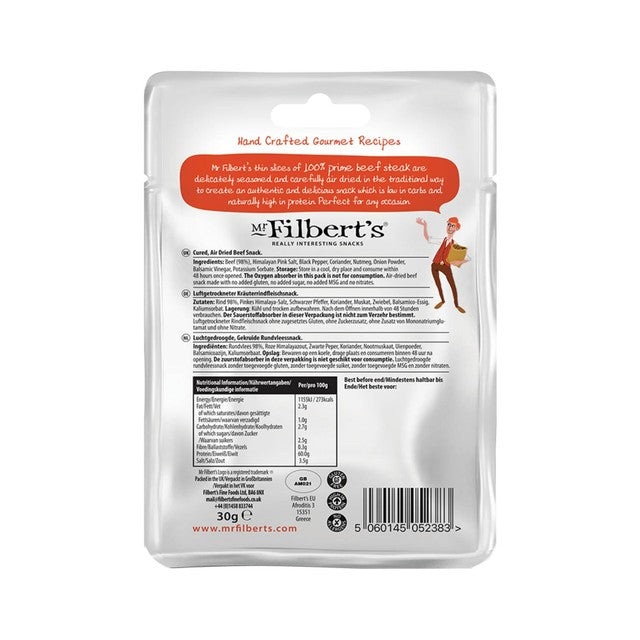 Mr Filbert's beef biltong original 25g, imported from the UK