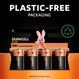 Duracell Plus D alkaline batteries 4 pack - British product