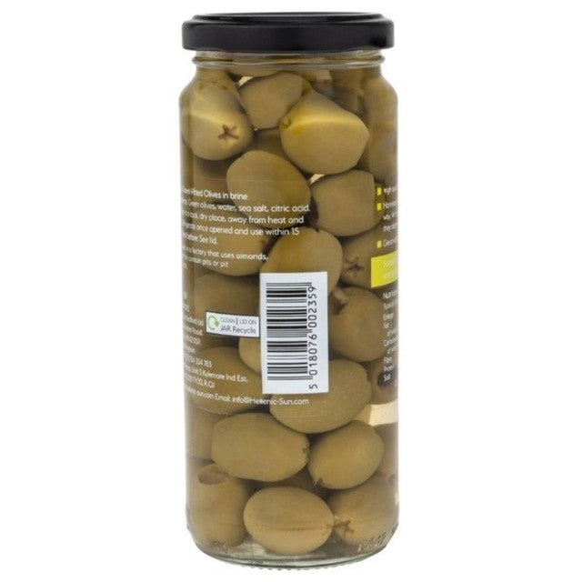 Hellenic Sun pitted jumbo green olives 330g, UK version