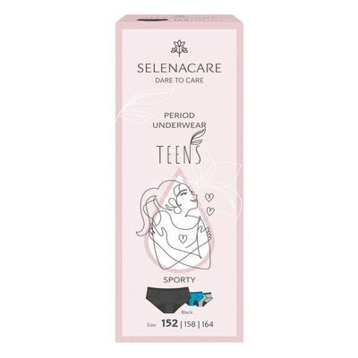 M&S Selenacare Teenagers Periodetruser Sporty Svart Gjenbrukbart Periodeundertøy Størrelse 11-12 år - Kjøp online hos McGrocer