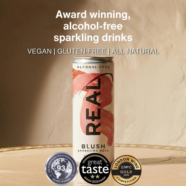 REAL Blush Sparkling Tea 250ml, imported from the UK