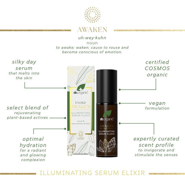 Dr Organic Evoke Awaken Illuminating Serum 30ml - British product
