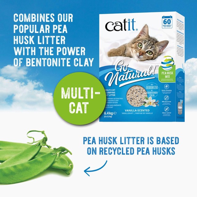 Catit Go Natural pea husk cat litter vanilla (British brand)